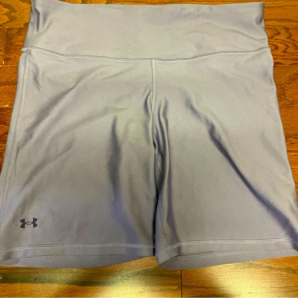 Under Armour Women's HeatGear Middy Shorts Purple Compression Fit- XL